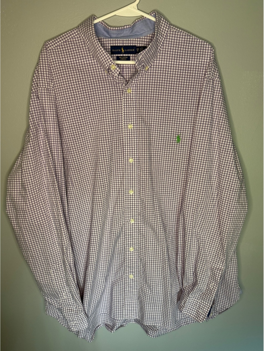 Ralph Lauren Men's Purple Gingham Dress Shirt 2XB 2G